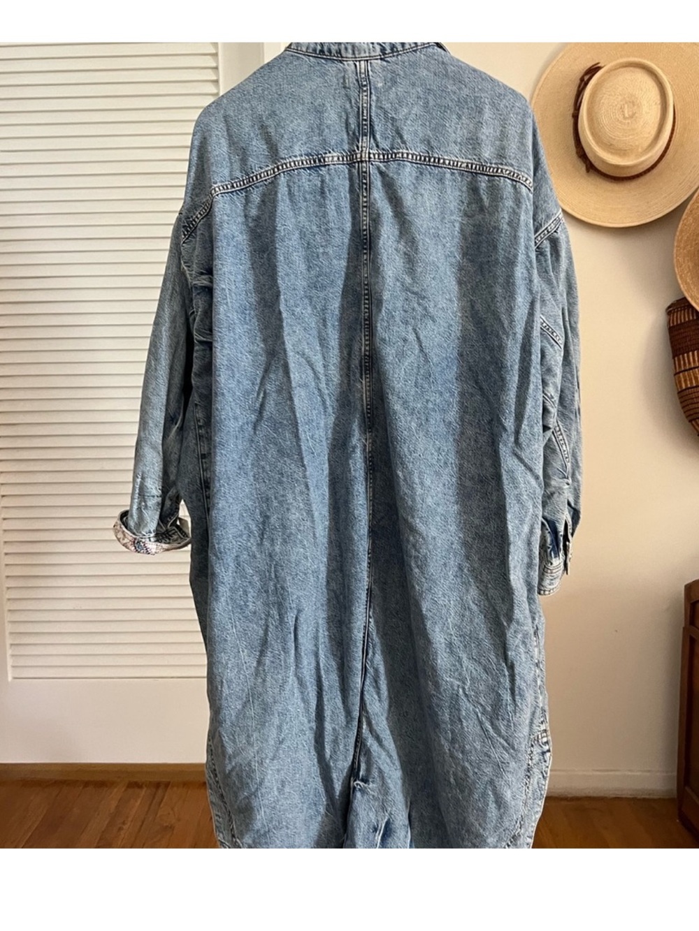 Anthropologie longline denim duster or dress size 1X coat - Picture 7 of 11